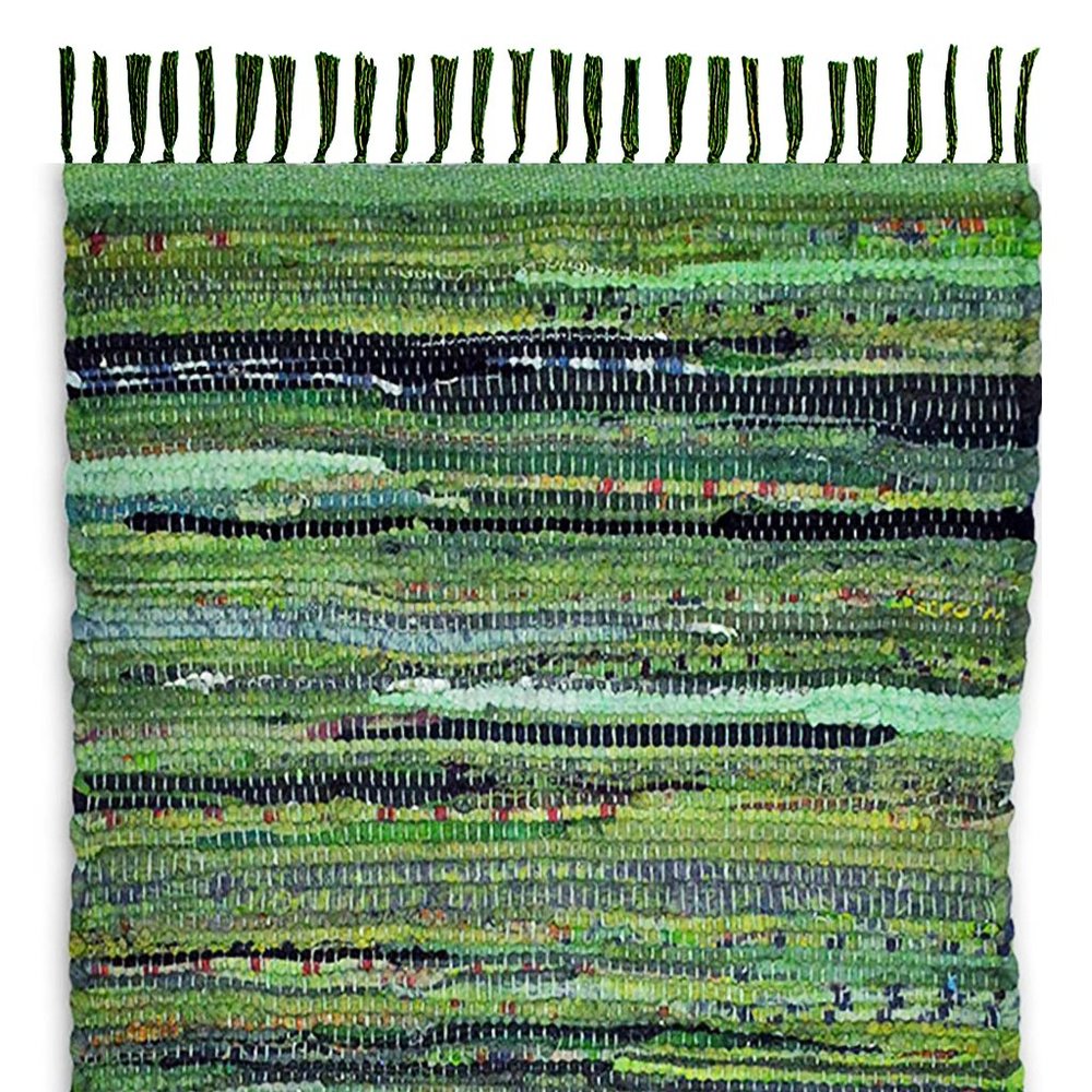 Cotton Rag Rug 24''x36''- Multicolor Chindi Rug Hand Woven Washable & Reversible